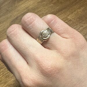 9k Gold Vintage Buckle Belt Ring - Size 5.5